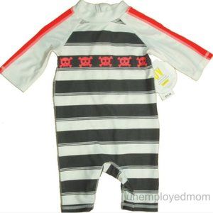 Boys Skulls Swimsuit Rashguard Bathing Swim Suit Protection UPF Rash Guard Short